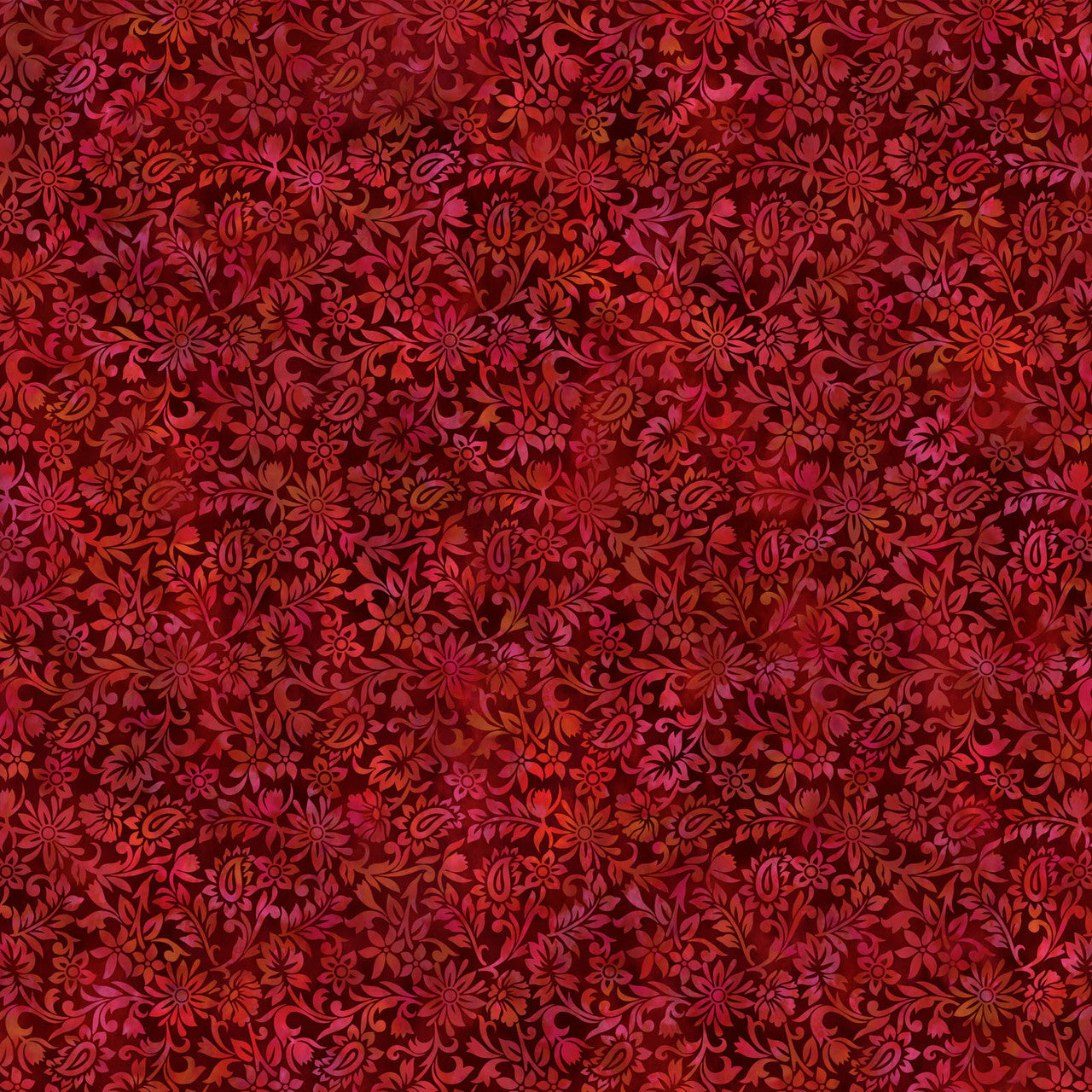 Crimson Floral Blender | In The Beginning Prism II Collection | 100% Cotton Quilting Fabric