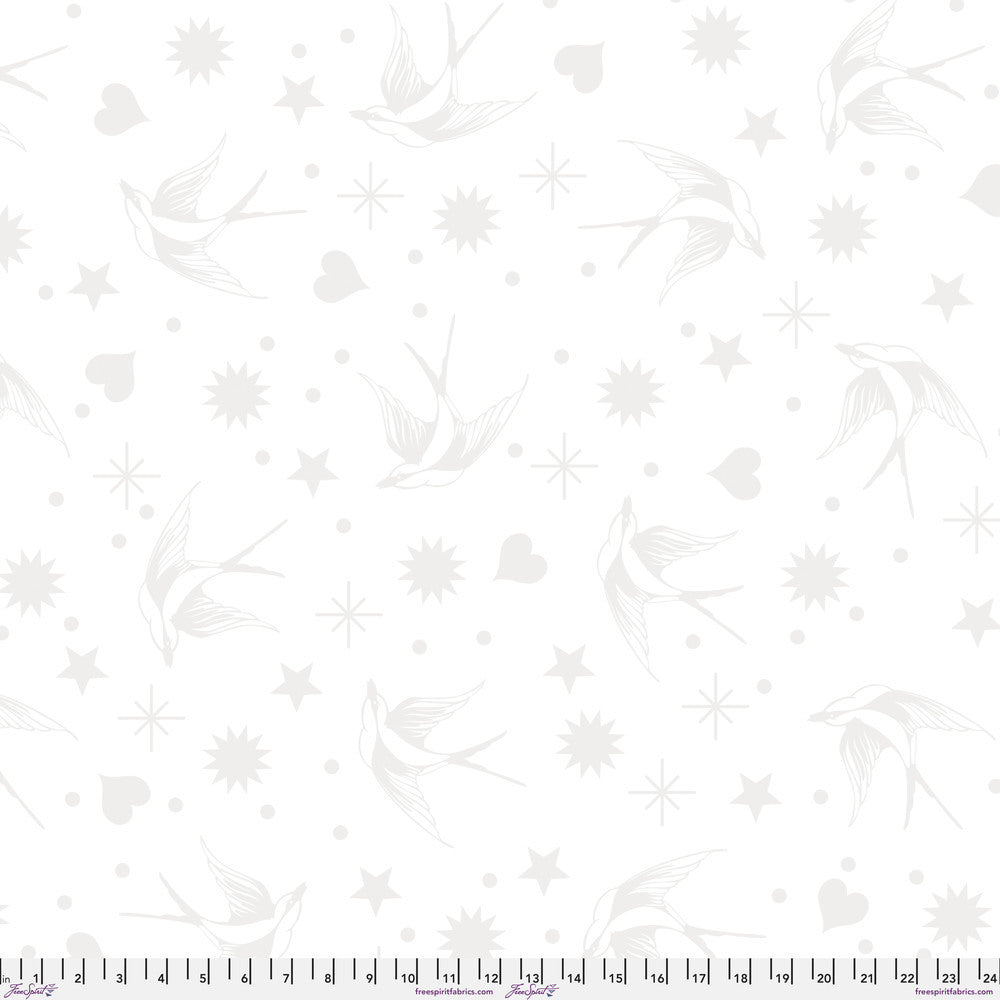 White on White Quilting Fabric | Tula Pink Fairy Flakes True Colors | 100% Cotton Fabric