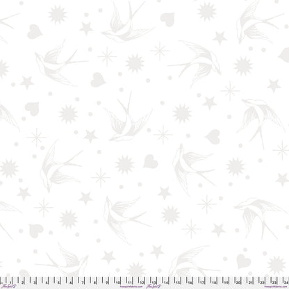 White on White Quilting Fabric | Tula Pink Fairy Flakes True Colors | 100% Cotton Fabric