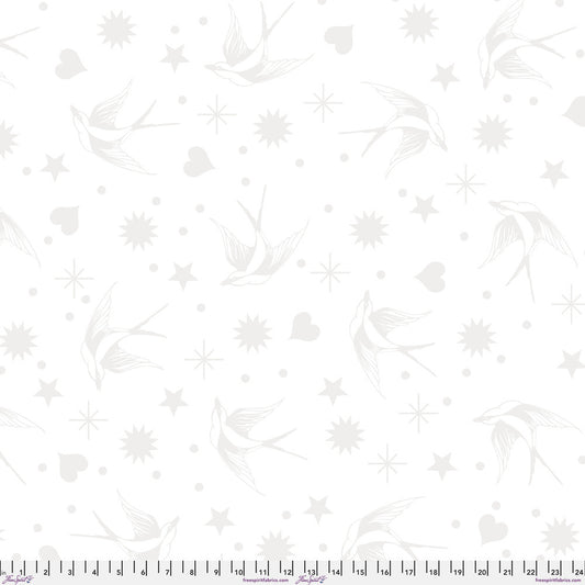 White on White Quilting Fabric | Tula Pink Fairy Flakes True Colors | 100% Cotton Fabric