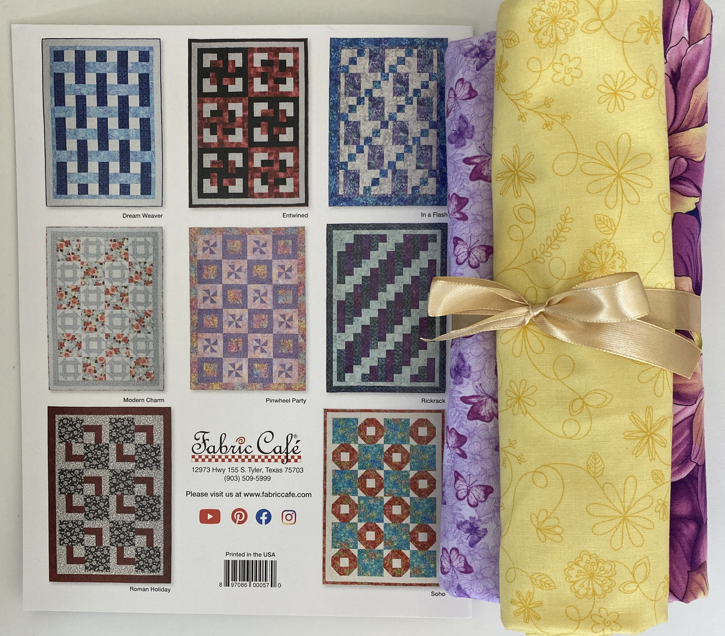 Quilt Kit - Quick As A Wink 3-Yard Quilts Plus 3 Yards of Coordinating Fabric