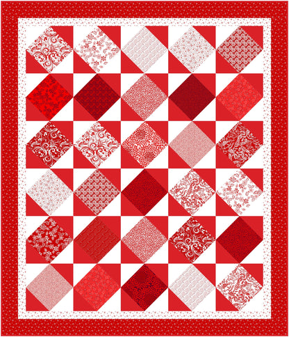 Fabric Layer Cake RED RHAPSODY by Kanvas Studio for Benartex - 10" Squares