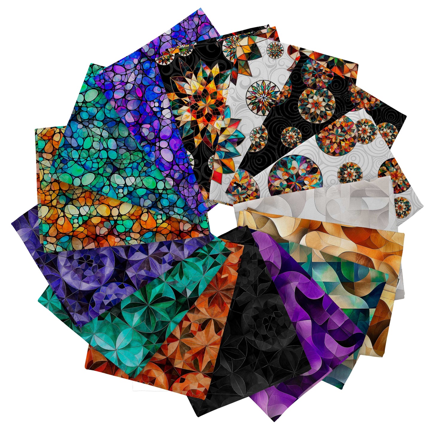 Fat Quarter Bundle Quilting Fabric Solstice Collection QT Fabrics - 15 Fat Quarters