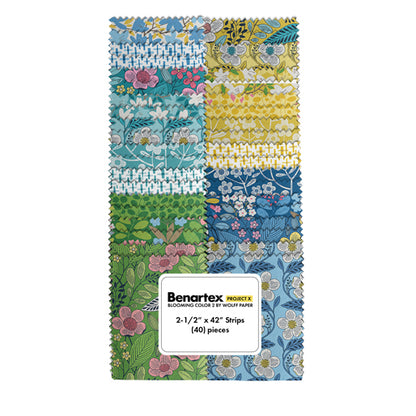 Jelly Roll Quilt Fabric Blooming Color 2 | Benartex | 40 Pieces