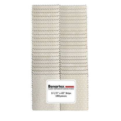 Ecru Jelly Roll Quilt Fabric | Classic Keepsakes | 40 Pieces