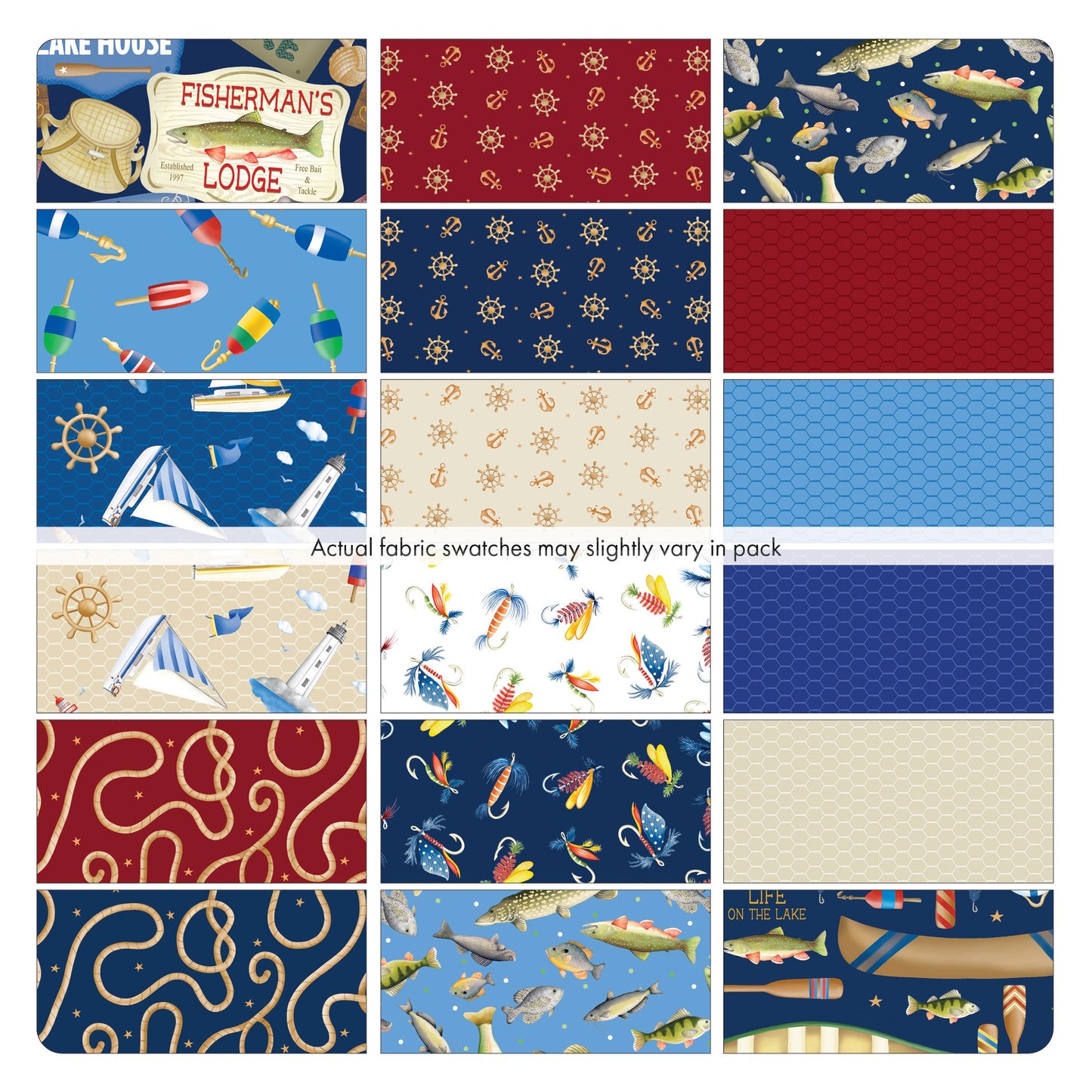 Precut Fabric Layer Cake - Sail Away by Andi Metz for Benartex Kanvas - 10" Squares