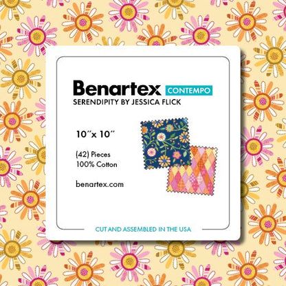 Fabric Layer Cake Serendipity by Jessica Flick for Benartex Contempo - 10" Squares