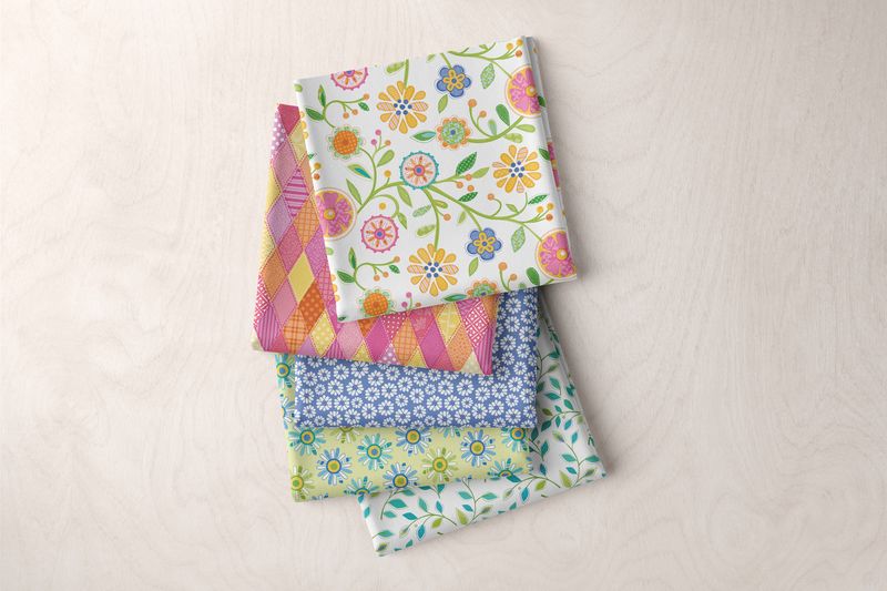 12 Fabric Fat Quarter Bundle - Serendipity by Jessica Flick for Benartex Contempo