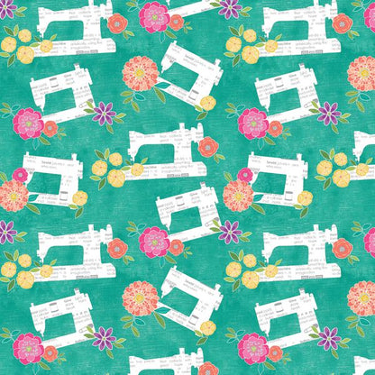 Fabric 5 Yard Bundle SEW BLOOM (BLUE) by Cherry Guidry for Benartex - 5 Different 1 Yard Cuts