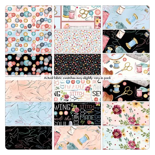 Fabric Fat Quarter Bundle SEW IN LOVE by Nicole Decamp for Kanvas Studio and Benartex - 18 Fat Quarters - Quilt Fabric