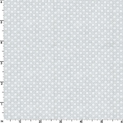 White Quilting Fabric - Small Diamond Flower Background Fabric - Sold by the Yard