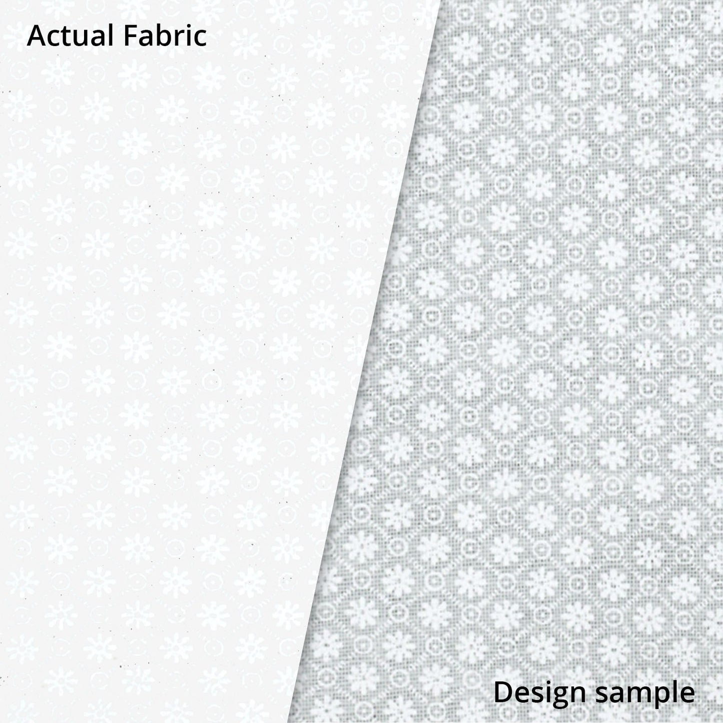 White Quilting Fabric - Small Diamond Flower Background Fabric - Sold by the Yard