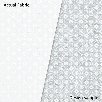 White Quilting Fabric - Small Diamond Flower Background Fabric - Sold by the Yard