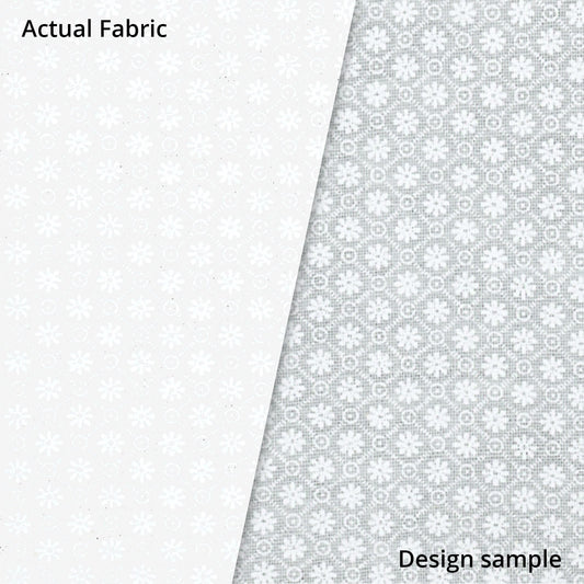 White Quilting Fabric - Small Diamond Flower Background Fabric - Sold by the Yard