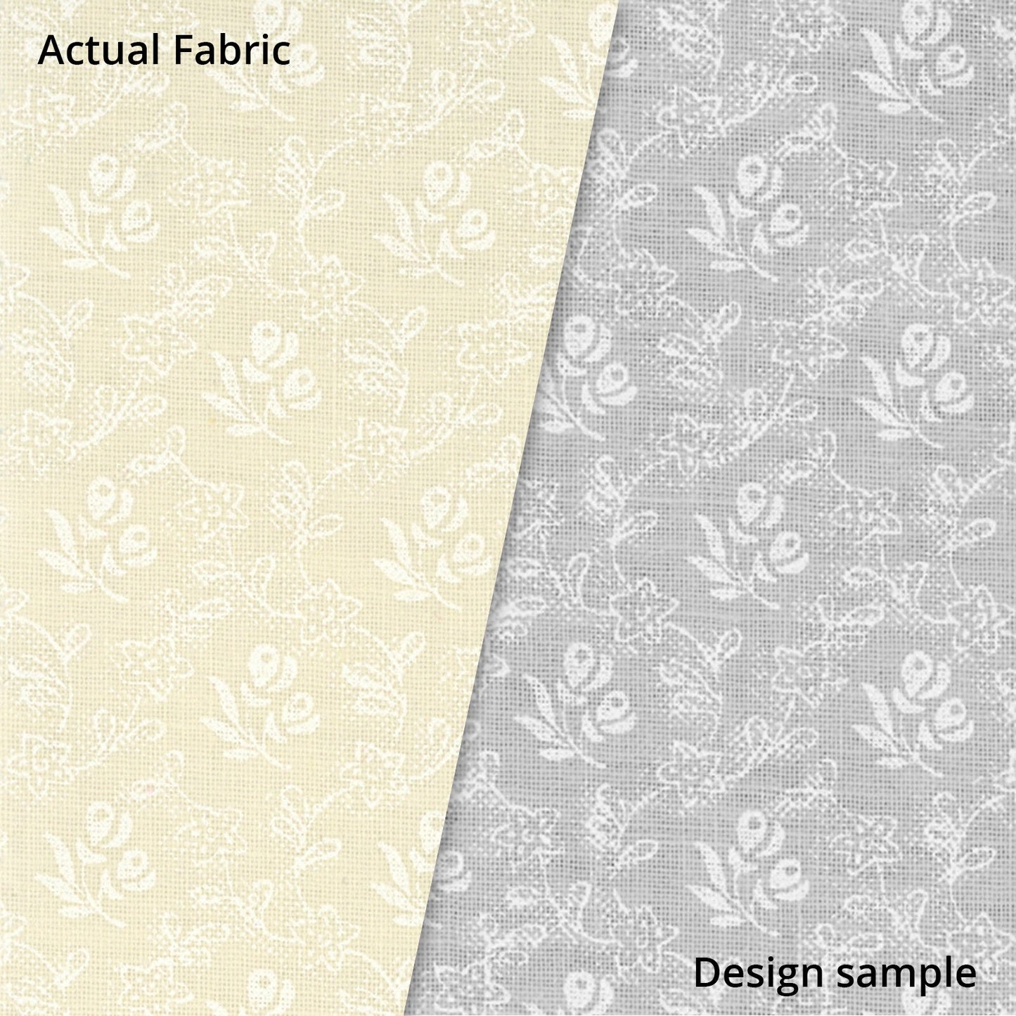 Ecru Quilting Fabric - Floral Vine Circle Background Fabric - Sold by the Yard