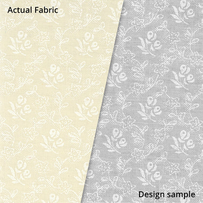 Ecru Quilting Fabric - Floral Vine Circle Background Fabric - Sold by the Yard