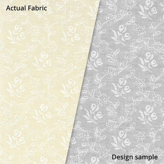 Ecru Quilting Fabric - Floral Vine Circle Background Fabric - Sold by the Yard