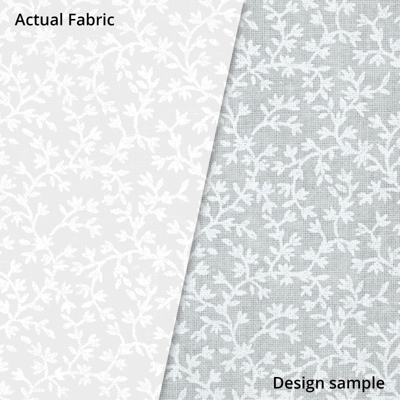 White Quilting Fabric - Small Vines Background Fabric - Sold by the Yard