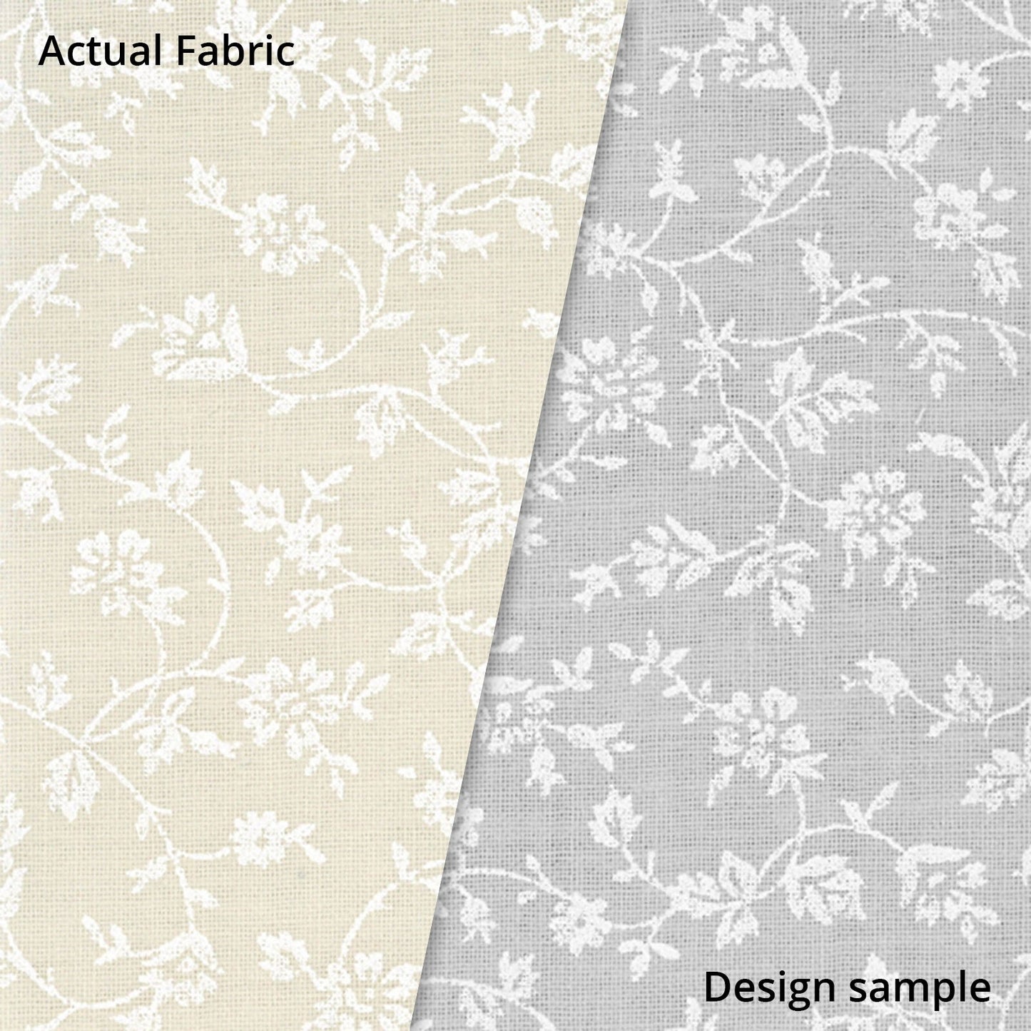 Ecru Quilting Fabric - Small Flower and Vine Background Fabric - Sold by the Yard