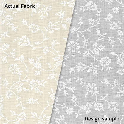 Ecru Quilting Fabric - Small Flower and Vine Background Fabric - Sold by the Yard