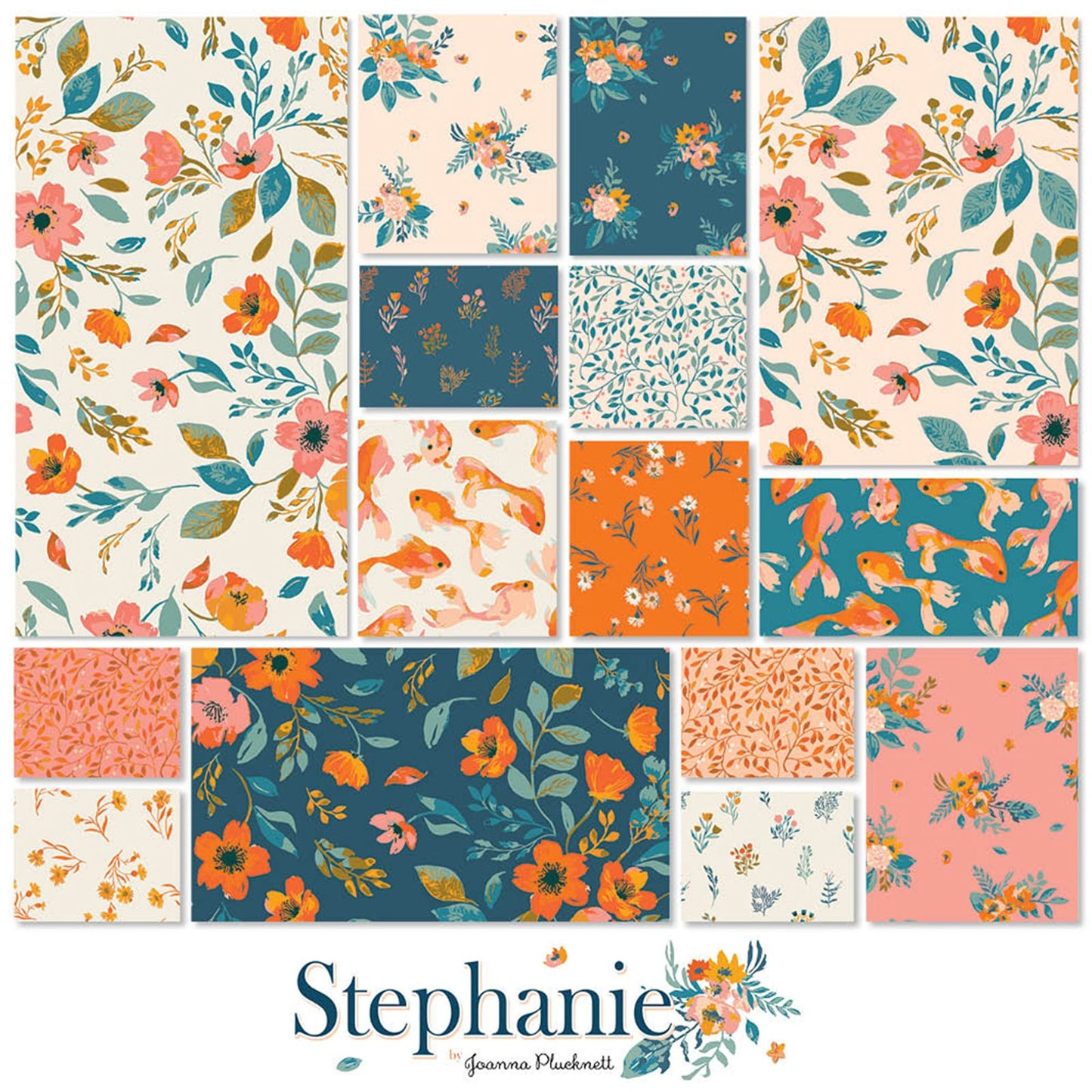 Stephanie Layer Cake by Joanna Plucknett for Clothworks - 42 - 10" Squares - 15 Different Fabrics