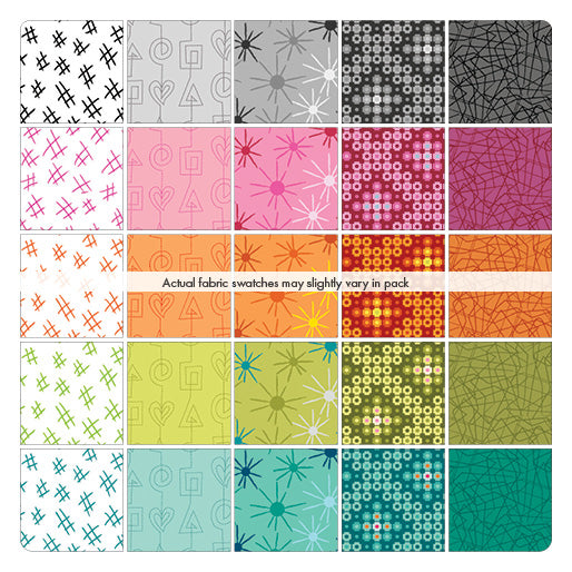 25 Fabric Fat Quarter Bundle - Stitchy by Christa Watson for Benartex Contempo