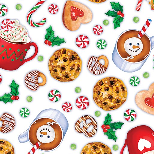 Fat Quarter Bundle Quilting Fabric Sugar and Spice by Nicole Decamp - 14 Christmas Fat Quarters