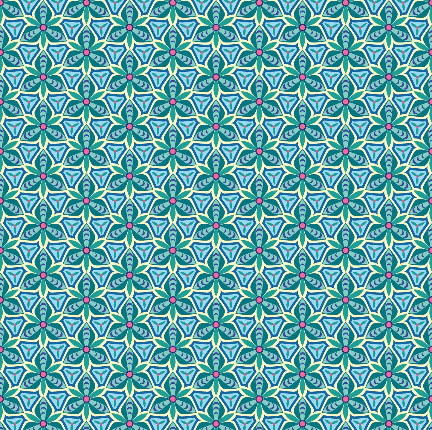 Fabric 6 Yard Bundle SUNNYSIDE (BLUE) by Modern Quilt Studio for Benartex - 6 Different 1 Yard Cuts