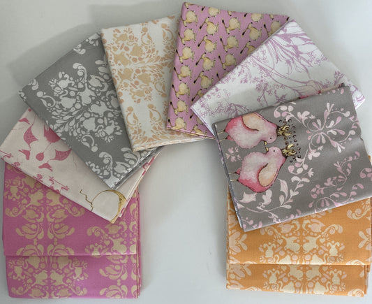 Fabric Fat Quarter Bundle - SWEET BABY (Pink) by RB Studios - 10 Fat Quarters