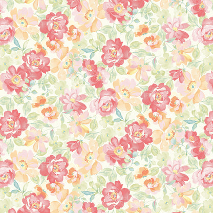 43-44" Wide SWEET BABY ROSE Multi Floral Quilt Fabric by Dover Hill for Benartex - Sold by the Yard