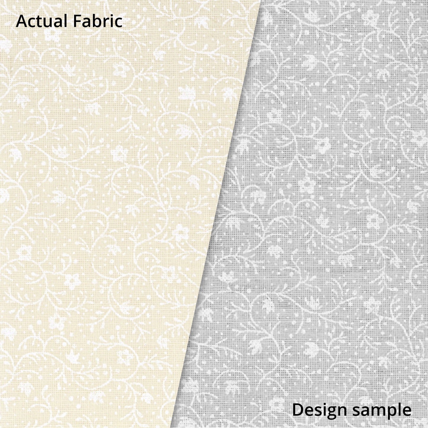 Ecru Quilting Fabric - Tiny Flowers and Vines Background Fabric - Sold by the Yard