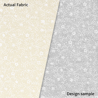 Ecru Quilting Fabric - Tiny Flowers and Vines Background Fabric - Sold by the Yard