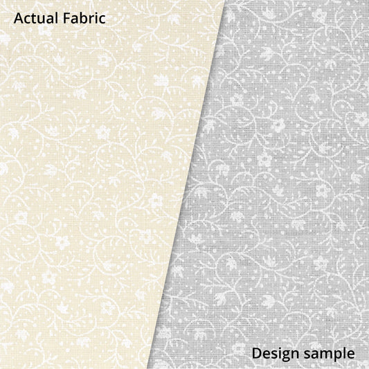 Ecru Quilting Fabric - Tiny Flowers and Vines Background Fabric - Sold by the Yard