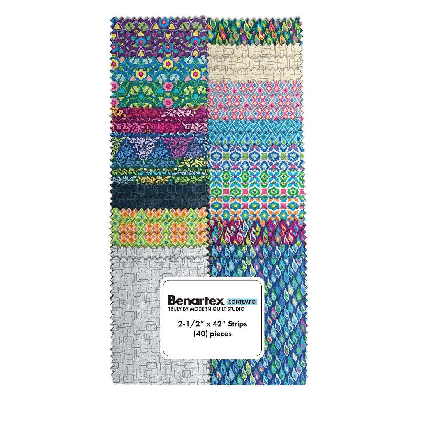 Precut Fabric Jelly Roll Truly Collection by Modern Quilt Studio for Benartex Contempo - 2 1/2" Strips