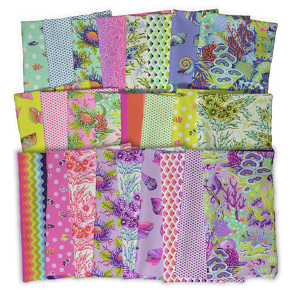 Jelly Roll Quilt Fabric | Tula Pink Coral Reef | 2 1/2" Strips | 40 Pieces