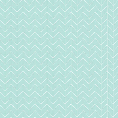 43-44" Wide VINTAGE FLORA Aqua Chevron Quilt Fabric by Kimberbell for Maywood Studio - Sold by the Yard