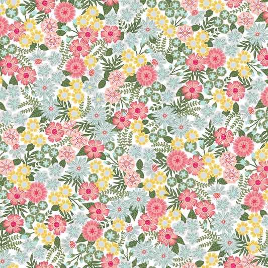 43-44" Wide VINTAGE FLORA Gray Ground Cover Floral Quilt Fabric by Kimberbell for Maywood Studio - Sold by the Yard