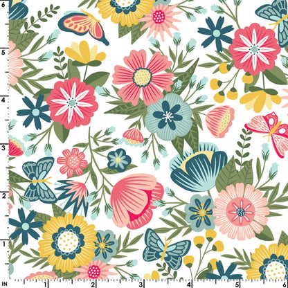 43-44" Wide VINTAGE FLORA Main Floral Quilt Fabric by Kimberbell for Maywood Studio - Sold by the Yard