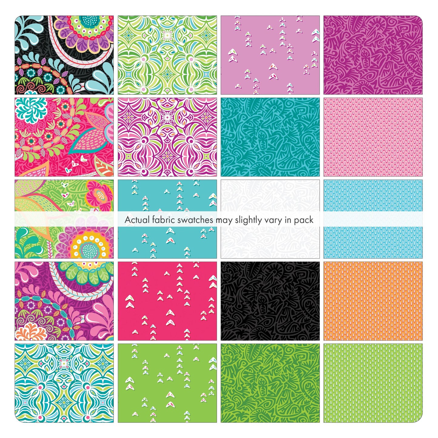 Precut Fabric Layer Cake - Vibrancy by Amanda Murphy for Benartex Contempo - 10" Squares