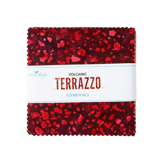 Precut Expressions Batik Fabric Charm Pack - Volcanic Terrazzo Elementals by Riley Blake Designs - 5" Fabric Squares