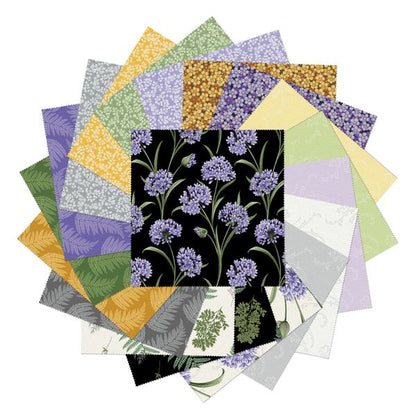 Fabric Strips Whispering Lilies by Jackie Robinson for Benartex Contempo - 2 1/2" Fabric Strip-Pie