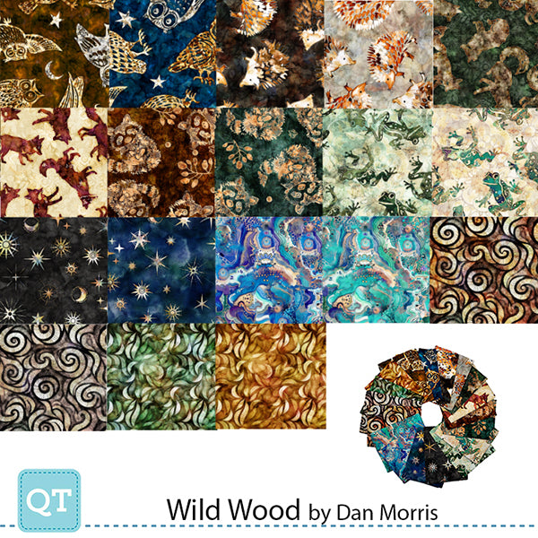 Precut Fabric Fat Quarters Wild Wood by Dan Morris for QT Fabrics - 18 Fat Quarters