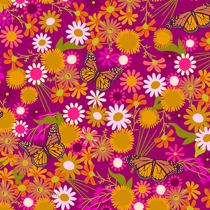 43-44" Wildflowers by Alison Glass and Century Rainbow Created by Andover Fabrics 6 Yard Bundle - Purple