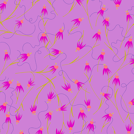 Lilac Coneflower Wildflowers by Alison Glass for Andover Fabrics - Sold by the Yard