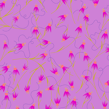 Lilac Coneflower Wildflowers by Alison Glass for Andover Fabrics - Sold by the Yard