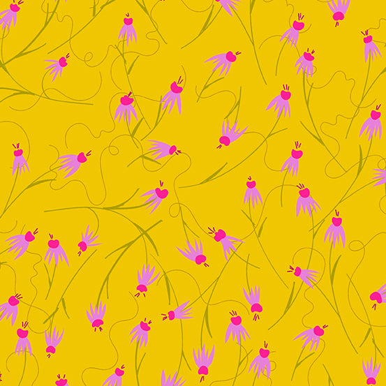 Sunshine Coneflower Wildflowers by Alison Glass for Andover Fabrics - Sold by the Yard