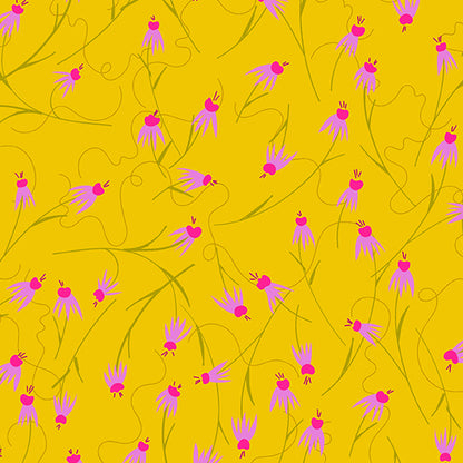 Sunshine Coneflower Wildflowers by Alison Glass for Andover Fabrics - Sold by the Yard