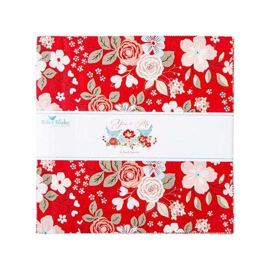 Precut Fabric Layer Cake You and Me by Sandy Gervais for Riley Blake Designs - 10" Squares