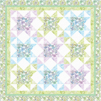 MUM'S IN A ROW Quilt Kit by Jen Shaffer for Quilt in a Day Using Benartex Traditions' Begins with Mums Quilt Fabric Collection - 60" X 60"