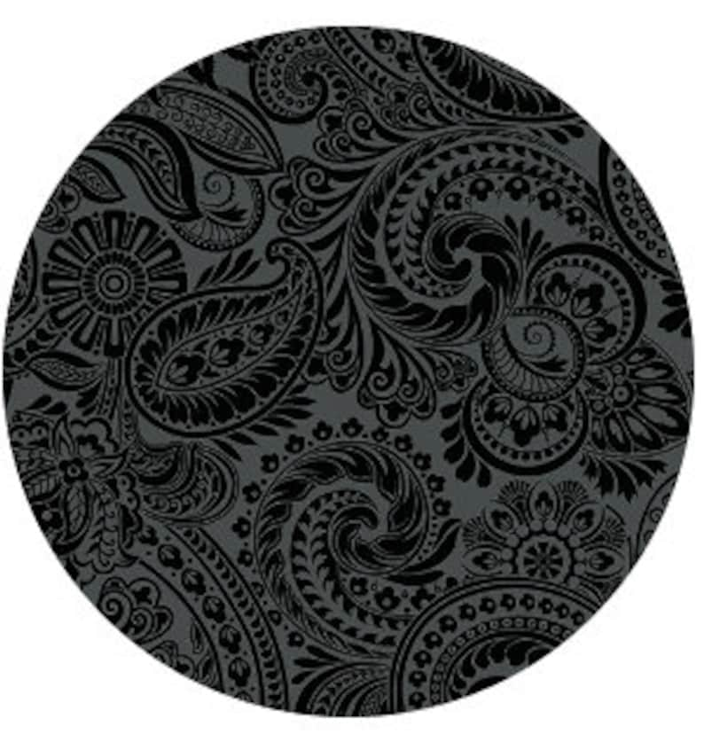 43-44" Wide FLOWER FESTIVAL II Black Paisley Quilt Fabric Designed by Benartex - Sold by the Yard